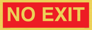 NO EXIT red background